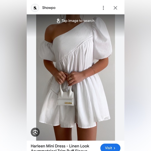 knee length dresses for ladies Harles White Bubble Hem Mini Dress - US 2 main image 0